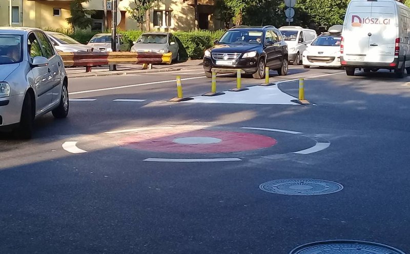 Încă un sens giratoriu "desenat" în Cluj-Napoca