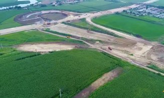 Imagini din dronă cu şantierul Autostrăzii Câmpia Turzii-Târgu Mureș