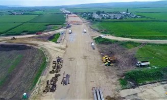 Imagini din dronă cu şantierul Autostrăzii Câmpia Turzii-Târgu Mureș