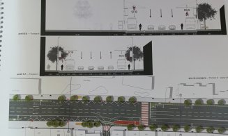 Modernizarea bulevardului 21 Decembrie: stații CTP mutate, o străduță devine 100% pietonală, pomișori în locul parcării din fața BRD - FOTO