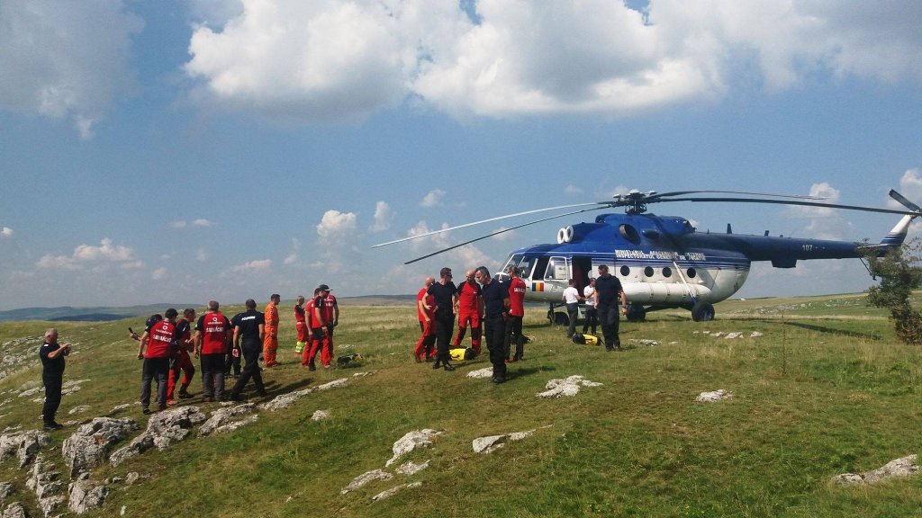 Exerciţii de salvare cu elicopterul în zona de munte, la Cluj.