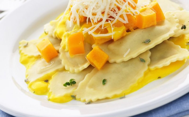 Prânz de toamnă. Paste cu dovleac şi brânză ricotta