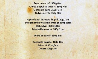 Mâncarea de cantină vs. meniul zilei. O masă în oraş costă cât 3 prânzuri la cantina studenţească