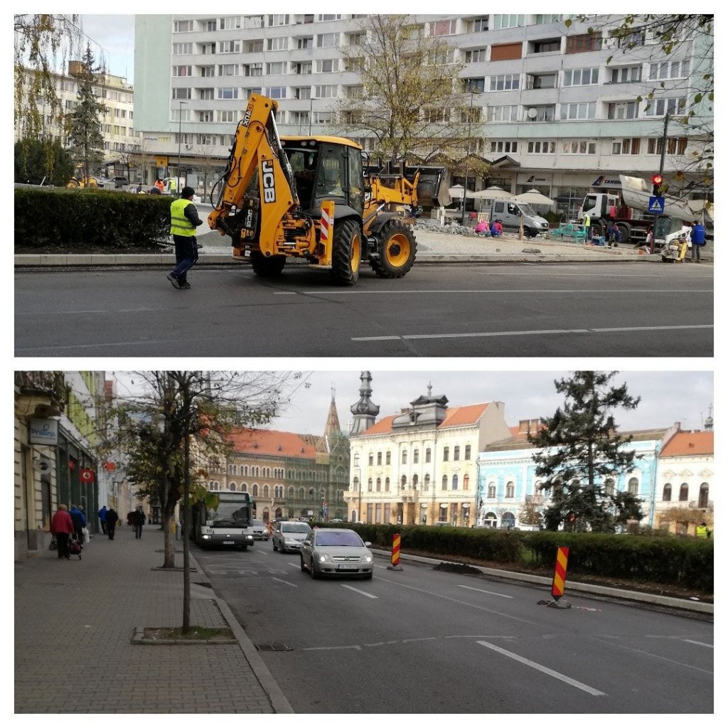 Evitați Piața Mihai Viteazul! Lucrările dau peste cap traficul