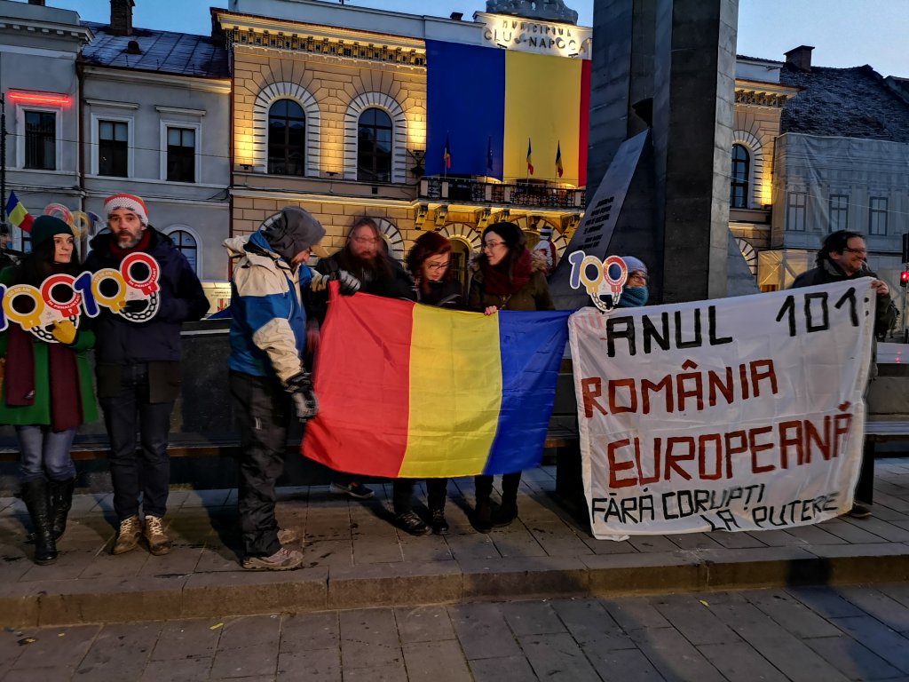 CENTENAR. Încă un protest la Cluj. Manifestaţii şi în Bucureşti şi în alte oraşe din ţară