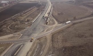 Imagini de dronă de pe cei 14 km din Autostrada Transilvania ce se pregătesc de trafic: "Girația provizorie este periculoasă"