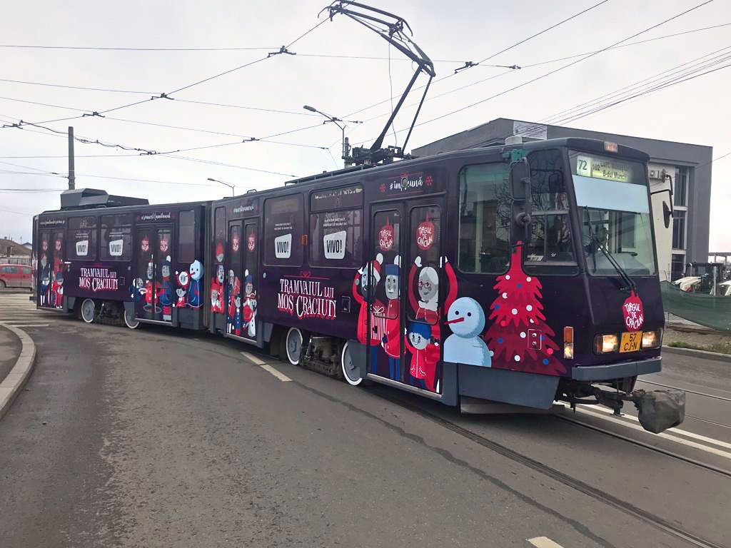 Bucuria celor mici: Tramvaiul lui Mos Craciun revine în Cluj-Napoca