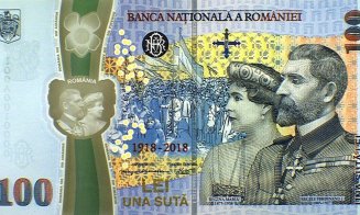 Bancnota aniversară de 100 de lei se vinde la Cluj cu 450 de lei