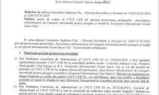 Aeroportul Cluj nu se va putea lega de infrastructura de căi ferate. Explicaţiile Consiliului Județean