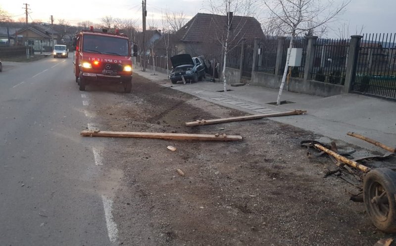 Beat şi fără permis! A spulberat o căruţă