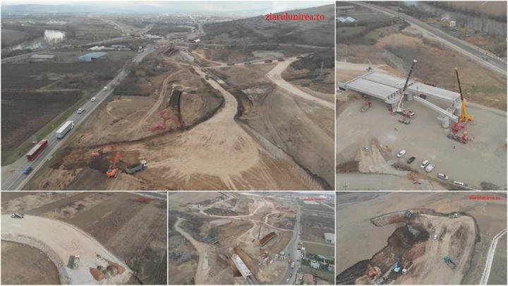 Autostrada Sebeș - Turda. Se montează grinzi și se lucrează la bretelele viitorului nod rutier
