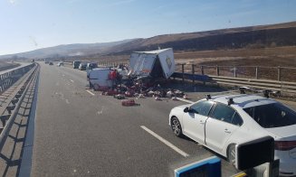 Pui pe Autostrada Transilvania. În urma unui accident