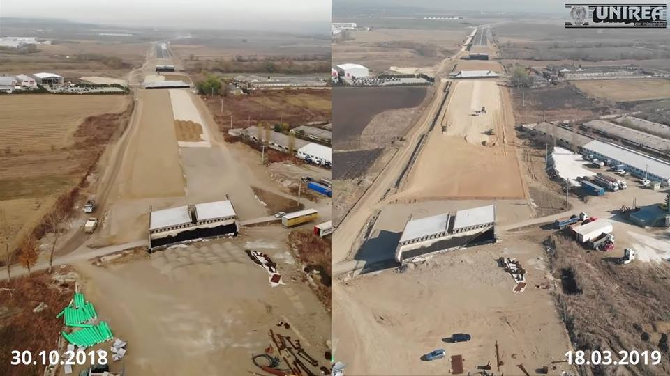 Dezastru pe lotul 2 al Autostrăzii Sebeș-Turda! Imagini comparative 2018 - 2019. Constructorii, convocaţi la minister