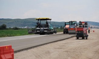 Autostrada Sebeş - Turda. Imagini din zona podului metalic și a sensului giratoriu Lancrăm