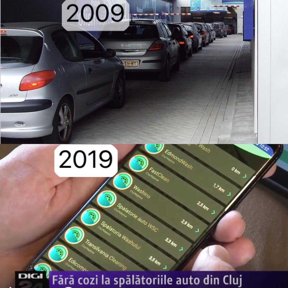 Adio cozi la spălătorie! Aplicaţie gratuită pentru şoferii din Cluj, funcţională şi pentru companiile cu flote auto