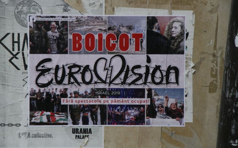 Boicot la Eurovision! Afişe antisemite, lipite în mai multe locuri din Cluj/ DREPT LA REPLICĂ Solidaritate România-Palestina