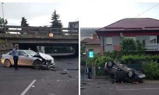 Accident spectaculos la trecerea pe sub Calea Turzii