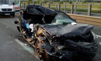 Accident pe autostradă. Trei persoane rănite, una încarcerată