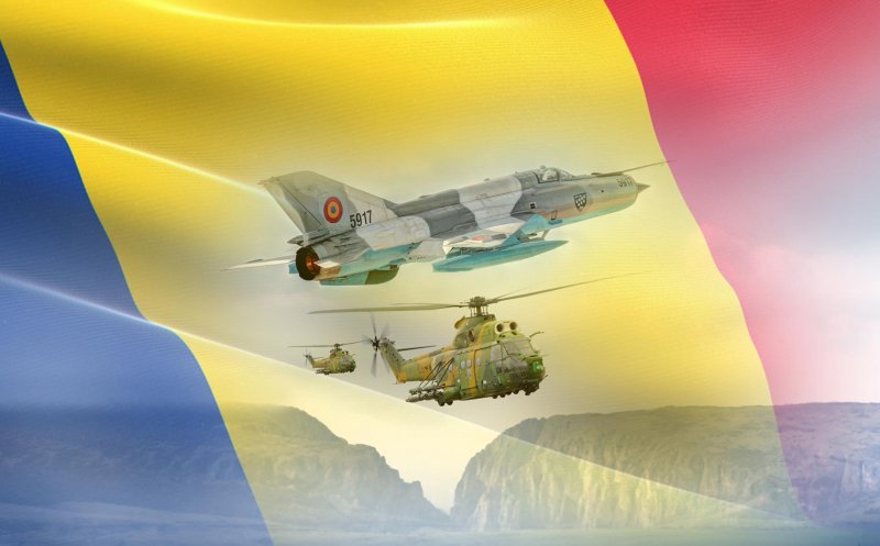 Ziua Drapelului  / Elicoptere Puma Socat și MIG-uri, pe cerul Clujului