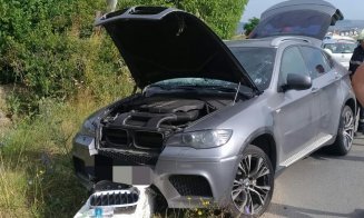Bolid înfipt într-un cap de pod în Borhanci