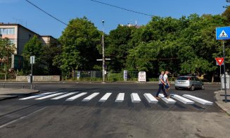 Prima trecere de pietoni 3D la Cluj-Napoca. E amplasată în zona Parcului Central