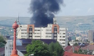 Incendiu puternic în centrul Clujului. Fumul, vizibil din tot orașul