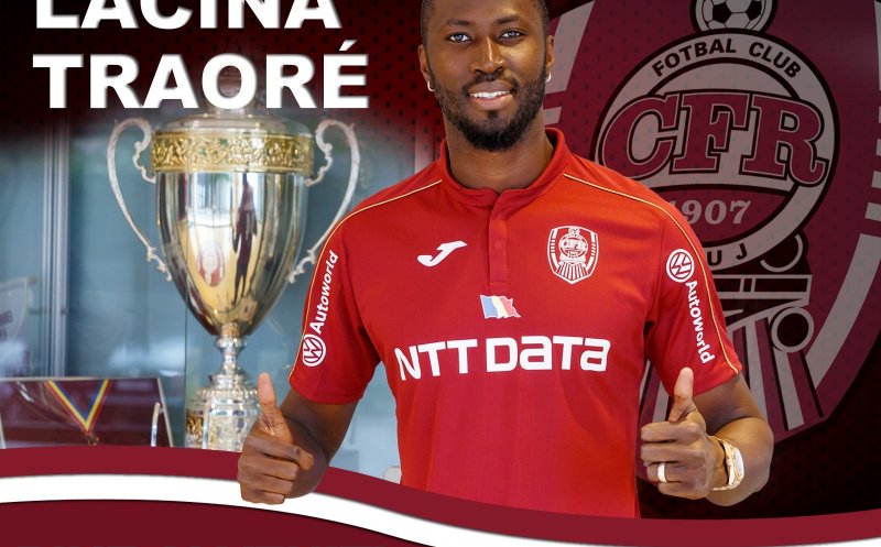 Lacina Traore, prezentat oficial la CFR Cluj. Atacantul a revenit în Gruia după opt ani