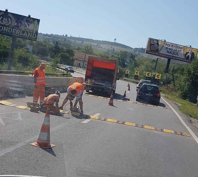 Limitatoare de viteză pe Feleac, înainte de "curba morții"