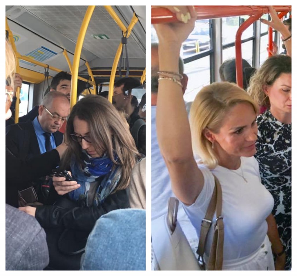 Firea îl copiază pe Boc, fără succes. Merge cu tramvaiul, dar este înconjurată de poliţişti