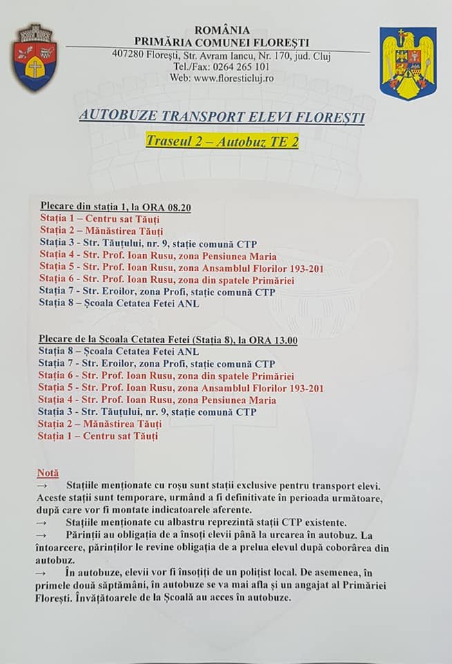 Autobuze şcolare în Floreşti. Pe ce TRASEE vor circula