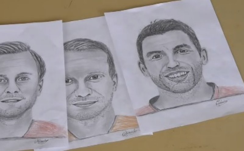 Cadou inedit. Jucătorii CFR-ului au fost desenați de un suporter al campioanei