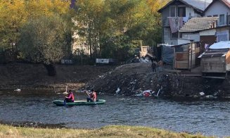 Tură pe Someș, din Florești spre Cluj-Napoca: "Au fost curătați aproape 500 de metri. Mai sunt încă 6 km!"