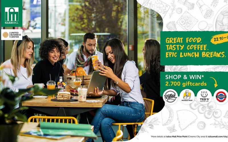 Iulius Mall Cluj lansează campania "Great Food. Tasty Coffee!", cu peste 2.700 de premii instant