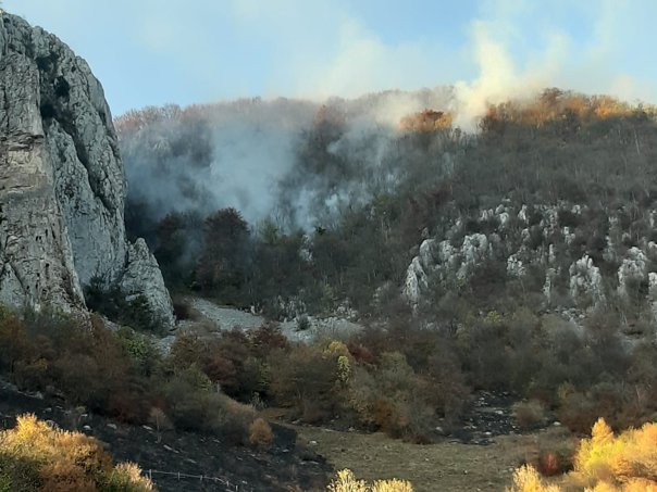 Dezastru în Apuseni. Un incendiu puternic mistuie zone întinse de pădure