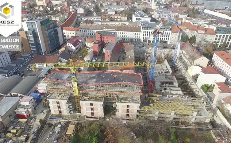 Ziua de Cluj | Se montează acoperișul pe noul sediu al Băncii Transilvania