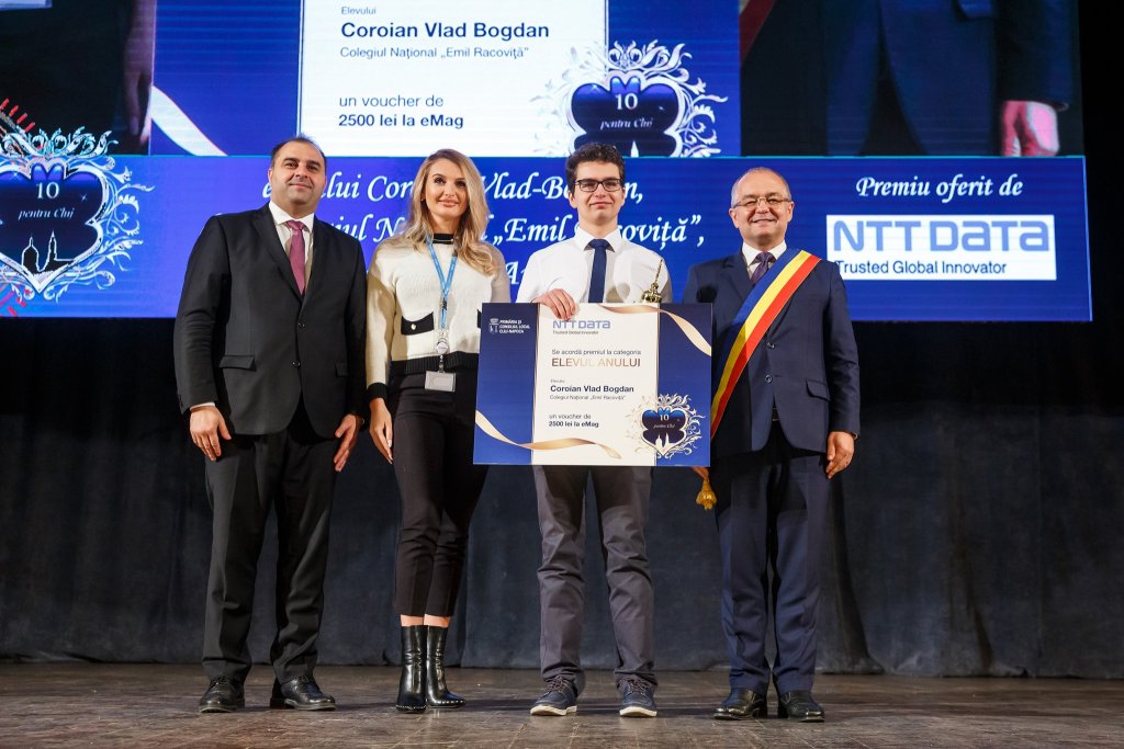 Elevul anului la Cluj, premiat de NTT DATA Romania