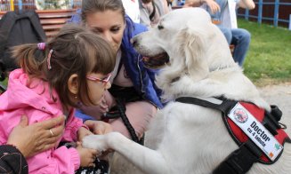 Copiii dependenți de dializă fac terapie cu câini la Cluj-Napoca