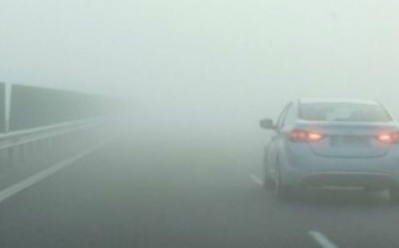 Vizibilitate redusă pe A3 din cauza ceții