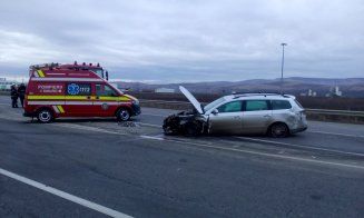 Accident la coborârea de pe autostradă