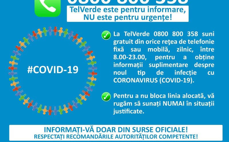 TELVERDE pentru informații legate de COVID