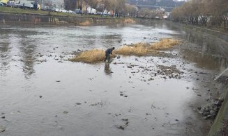 Se curăță albia Someșului între Pod Garibaldi și Pod Napoca