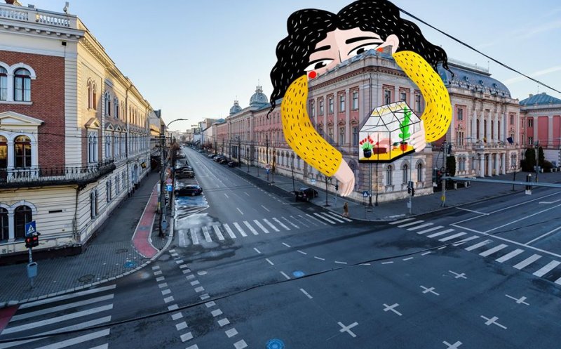 Pentru cei care stau acasă, artiştii înfrumuseţează Clujul