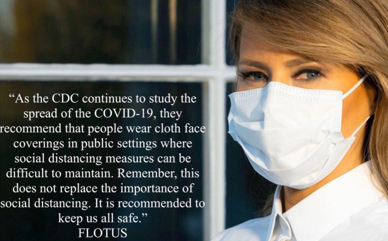 Donald şi Melania Trump se contrazic în privinţa purtării măştii de protecţie