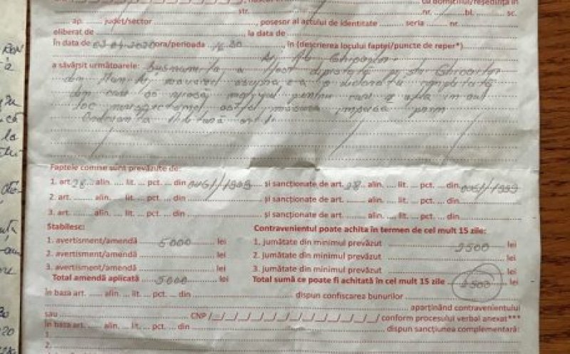 Glumă ? O femeie din Dej de 72 de ani amendată cu 5.000 lei pentru  încălcarea Ordonantei Militare privind restricțiile de circulație