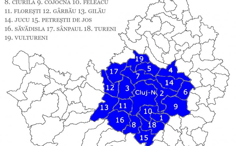 Care sunt comunele din Cluj unde te poți deplasa fără declarație pe proprie răspundere, dacă ești din Cluj-Napoca