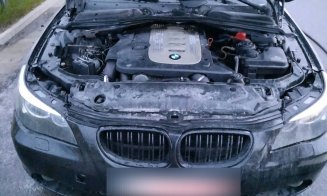 O mașină a luat foc pe Autostrada Transilvania