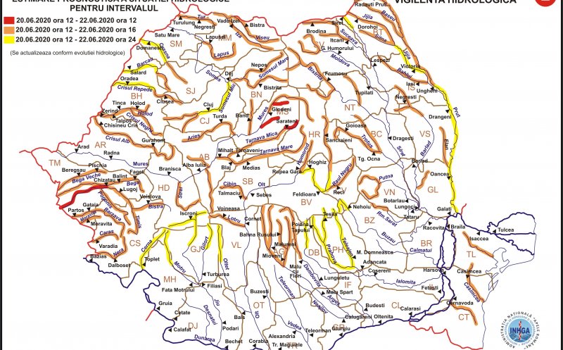 Risc de inundații, cod portocaliu și la Cluj