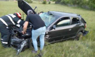 Accident Cluj: O mașină a făcut tumbe pe varianta Grigorescu - Florești