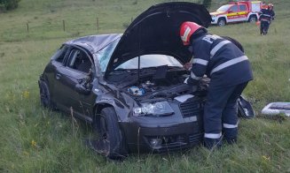Accident Cluj: O mașină a făcut tumbe pe varianta Grigorescu - Florești