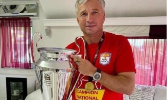 Primele imagini cu trofeul Ligii 1 și Dan Petrescu, antrenorul campioanei aflat în izolare